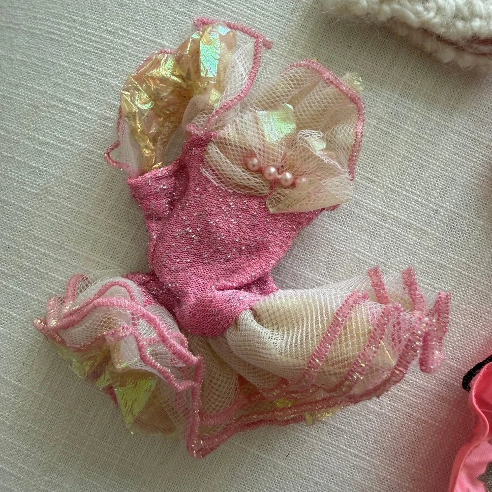 Vintage Mixed HOMEMADE BARBIE Clothes Lot Gowns Skirts Tops Accessories 15pc+